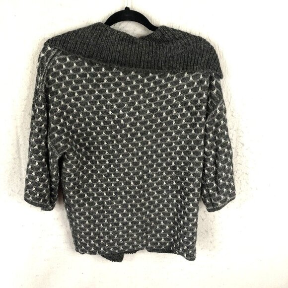 Classic Alpaca Sweater Womens Medium Gray SBaby Alpaca Big Collar Artsy NEW - Picture 2 of 16